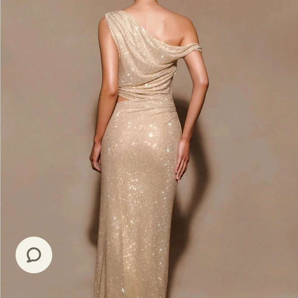 Meshki Gold One Shoulder Dress - Picture 3 of 5